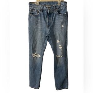 Levi's Premium 501 Ripped Distressed Button Fly Jeans